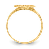 14k Polished MOM in Heart Ring R423