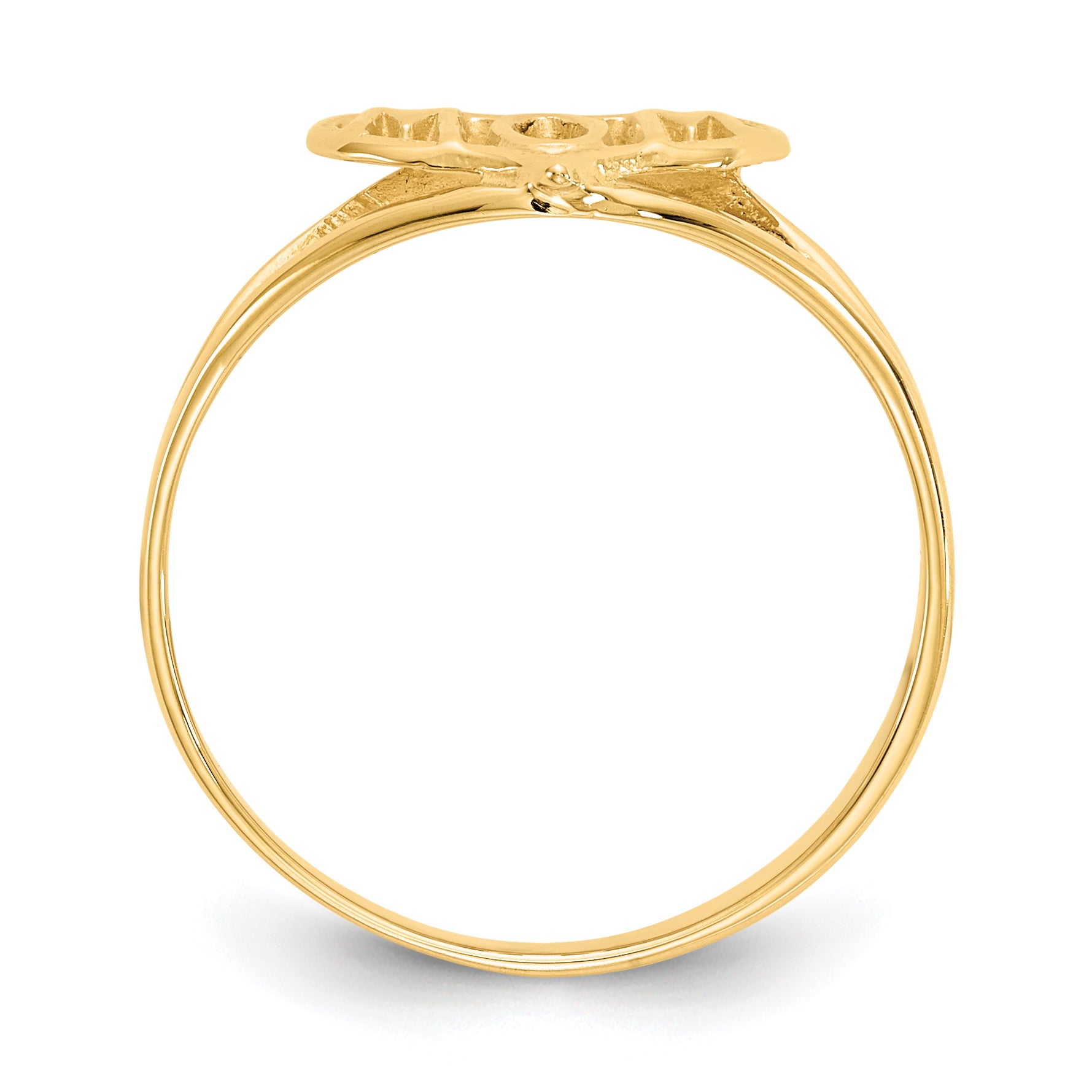 14k Polished MOM in Heart Ring R423