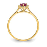 14K Pink and Clear CZ Halo Heart Ring K6417