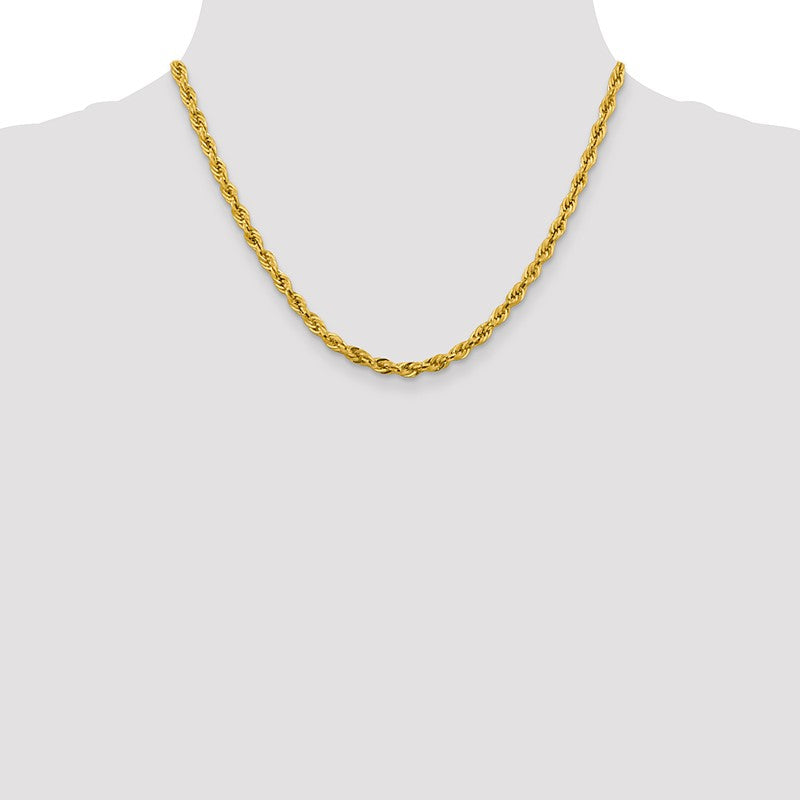 14K 26 inch 4.25mm Semi Solid Rope with Lobster Clasp Chain BC168