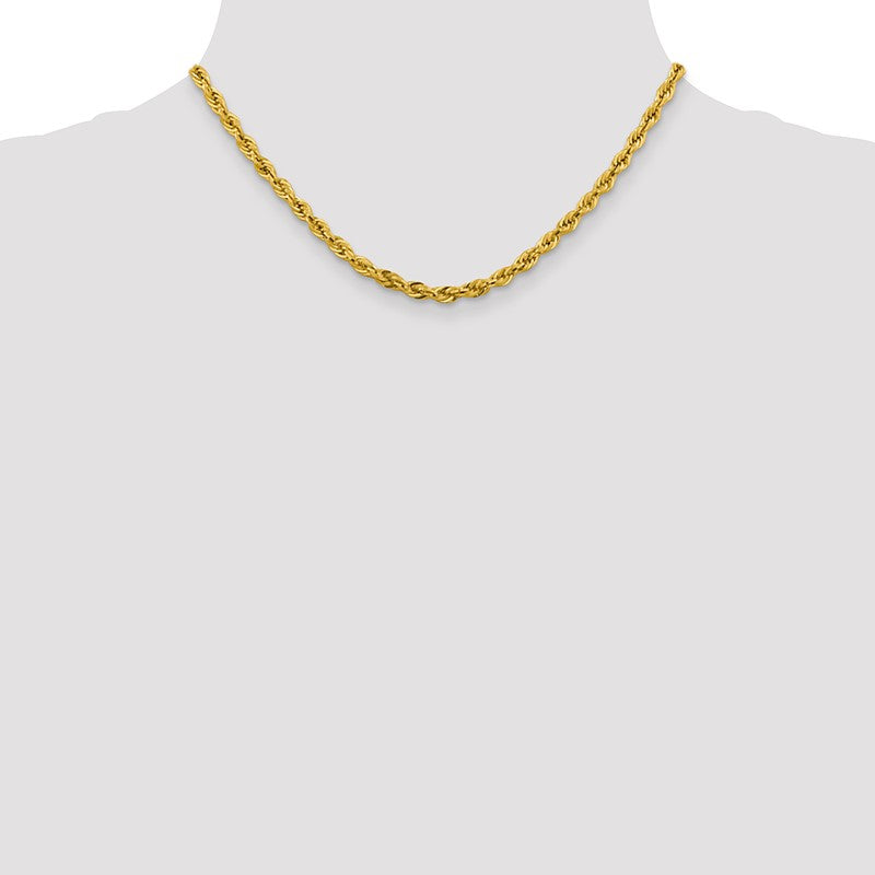14K 26 inch 4.25mm Semi Solid Rope with Lobster Clasp Chain BC168