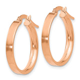 14K Rose Gold 3x16mm Tube Hoop Earrings PRE558