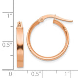 14K Rose Gold 3x16mm Tube Hoop Earrings PRE558
