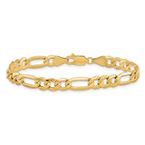 14K 26 inch 6.25mm Semi-Solid Figaro with Lobster Clasp Chain BC96