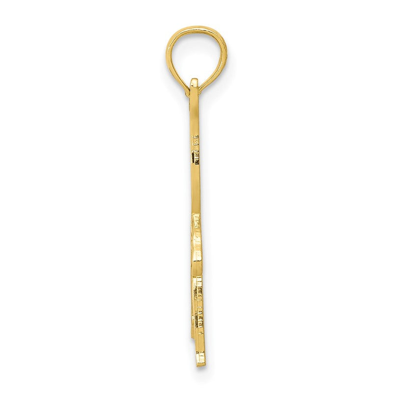14k Solid Polished Gymnast Pendant D1449