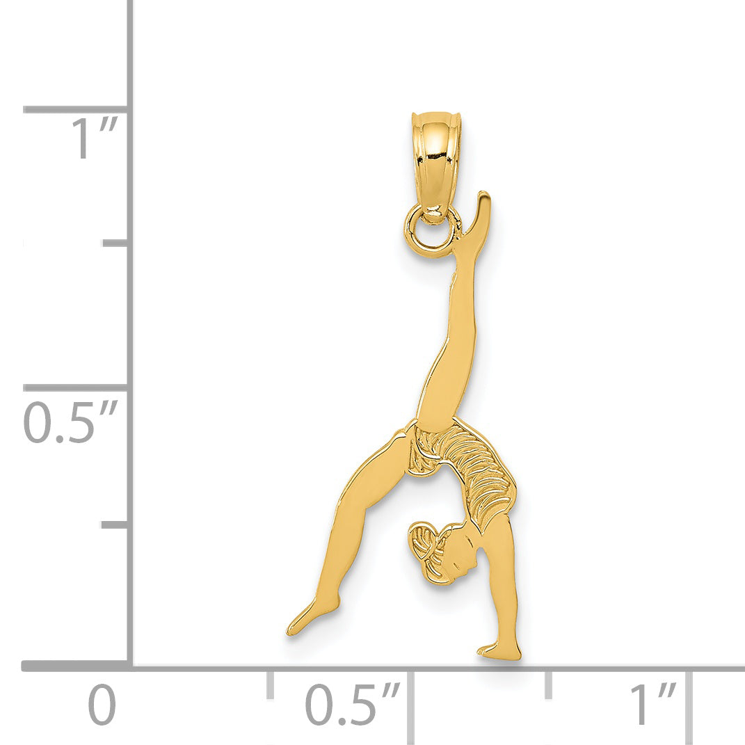 14k Solid Polished Gymnast Pendant D1449