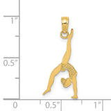 14k Solid Polished Gymnast Pendant D1449