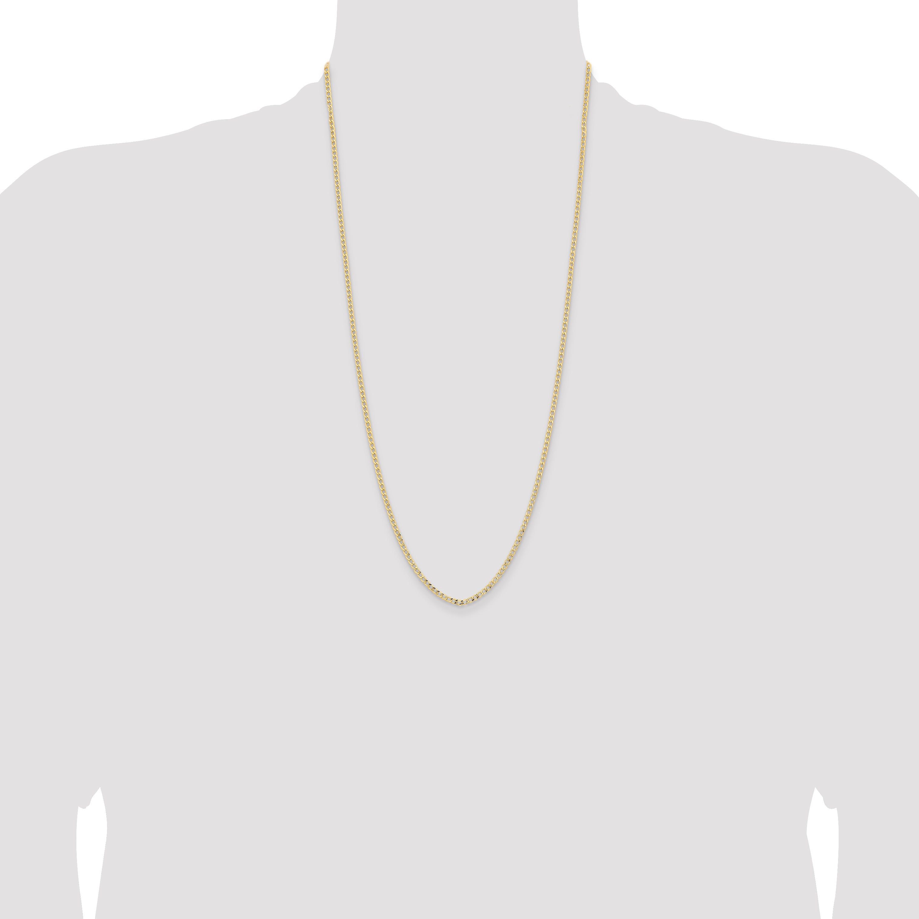 14K 10 inch 2.85mm Semi-Solid Curb with Lobster Clasp Anklet BC192