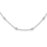 14k White Gold Complete 1/3 carat Bezel-set Diamond and Cable Chain 16-Station 16 inch Necklace PM1007