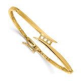 14k Complete 3-Stone 1/4 carat AAA Diamond Hinged Bangle Bracelet XB224AAA