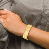 14k 19mm Hammered Polished Cuff Bangle Bracelet DB562