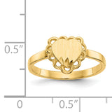 14k 7.0x6.5mm Open Back Heart Signet Ring CH200