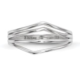 14k White Gold Polished Curved 4-Bar Ring R608