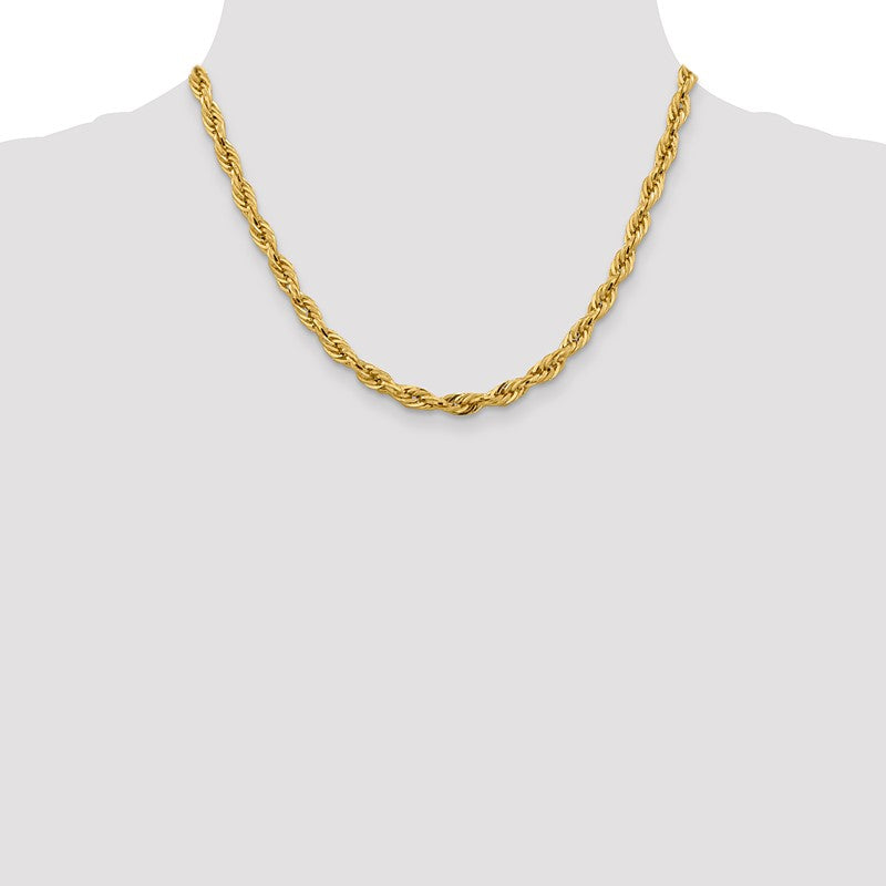 14K 26 inch 5.4mm Semi Solid Rope with Lobster Clasp Chain BC170
