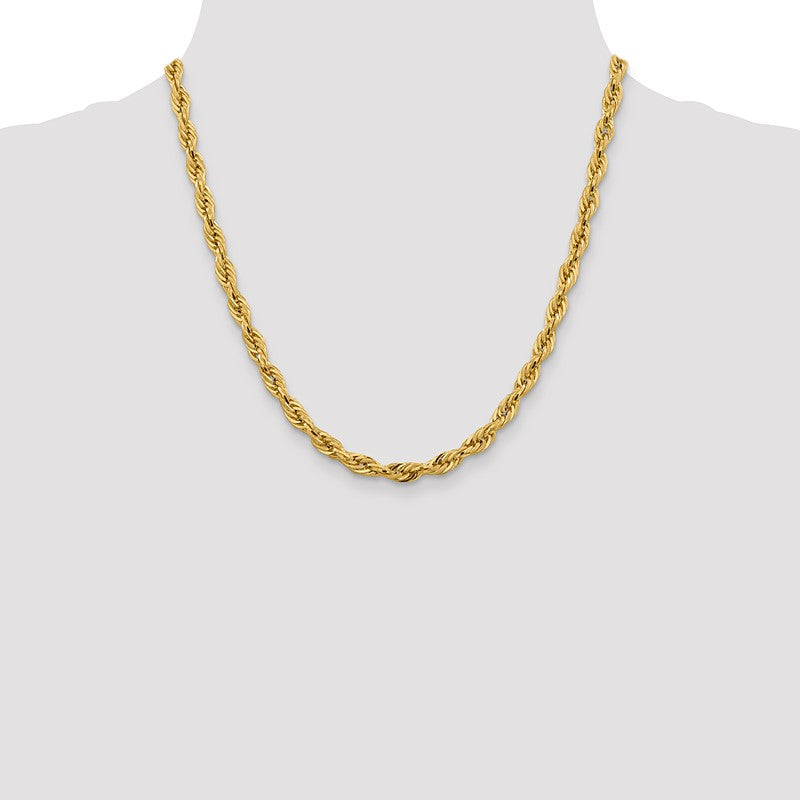 14K 26 inch 5.4mm Semi Solid Rope with Lobster Clasp Chain BC170