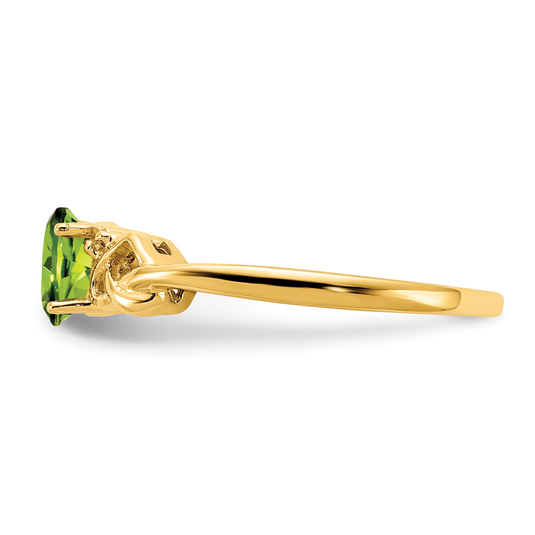 14k 6x4mm Oval Peridot VS Diamond ring Y4690PE/VS