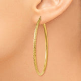 14K 2.5x55mm Knife-Edge Diamond-cut Tube Hoop Earrings TC822
