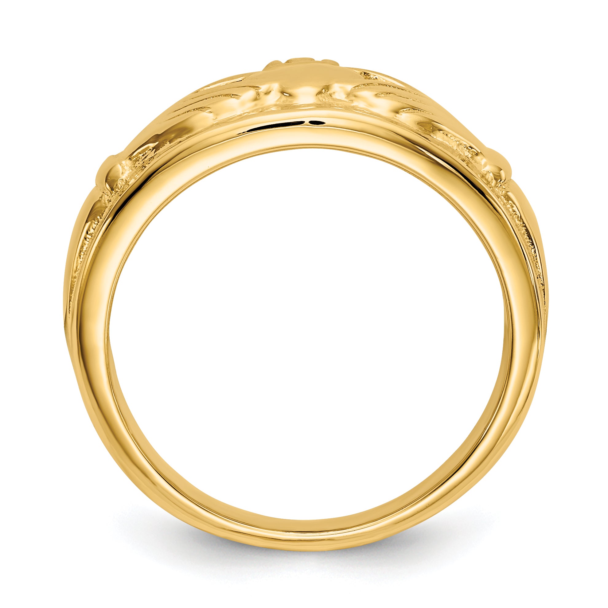 14k Ladies Polished Claddagh Ring D1853