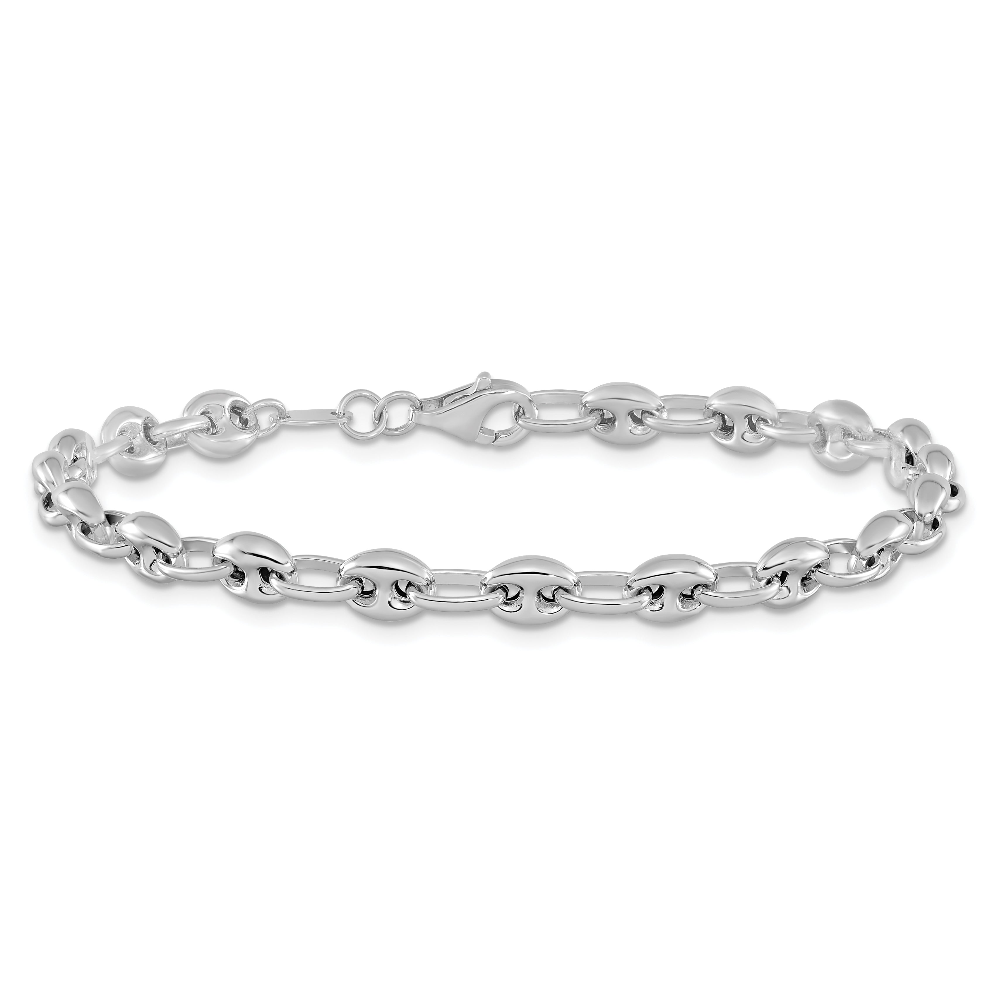 14K White Gold Polished Fancy Link 7.5 inch Bracelet SF2708W