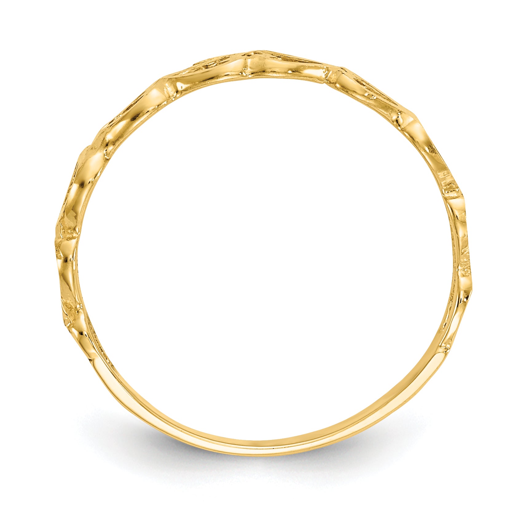 14k Polished Hearts Ring D112