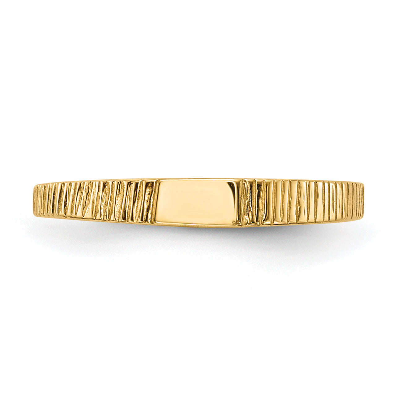 14k Polished & Ridged Baby Ring D122