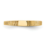 14k Polished & Ridged Baby Ring D122