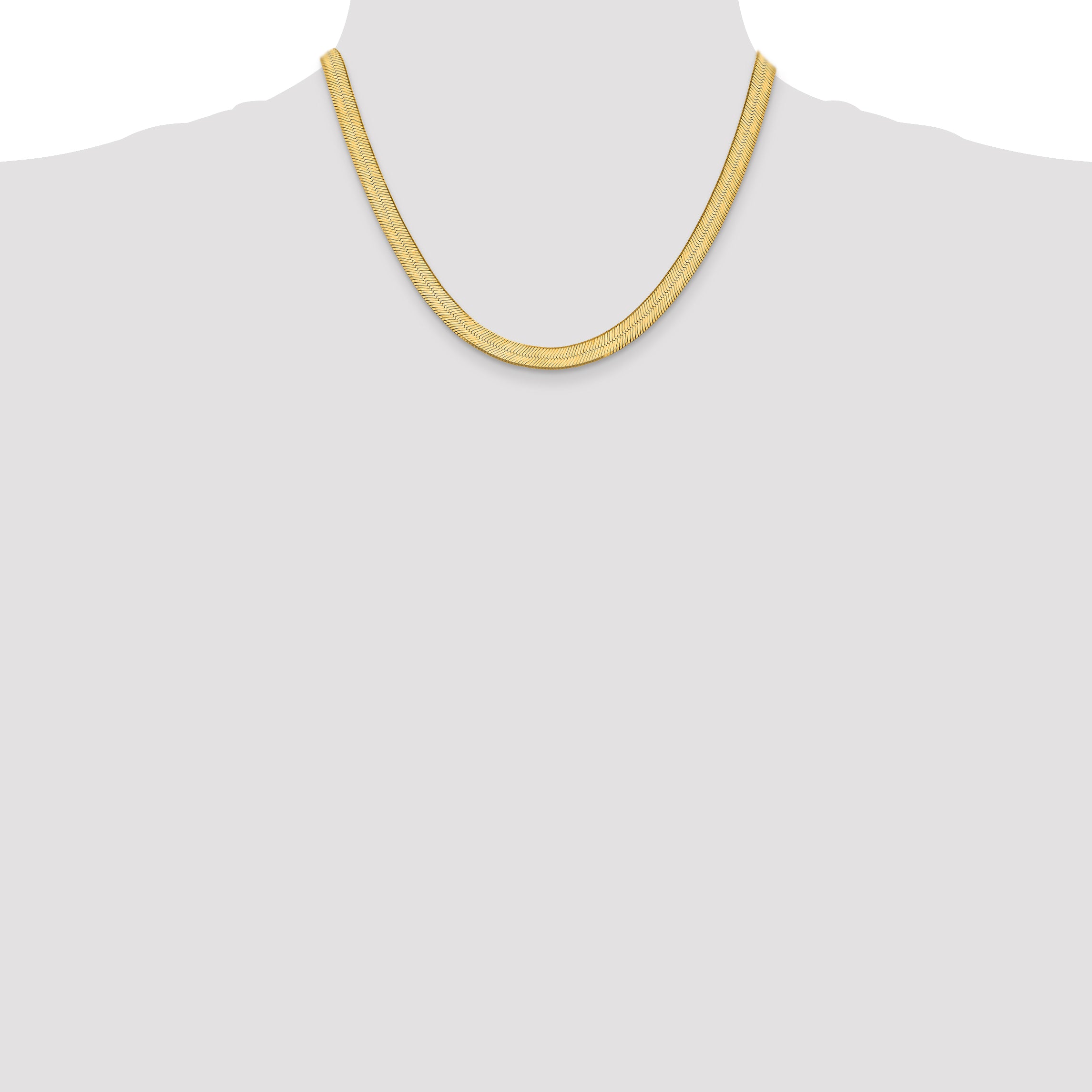 14K 16 inch 6.5mm Silky Herringbone with Lobster Clasp Chain SLK065