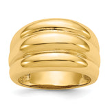 14k Polished Scalloped Dome Ring R322