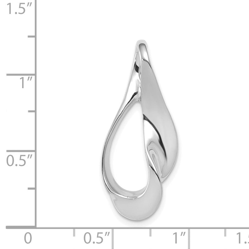14k White Gold Polished Slide Fits up to 3mm Regular/6mm Fancy or Reversible Omega SLW78