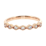 14K Rose Gold Wave Design Diamond Stackable Band | 0.17ctw
