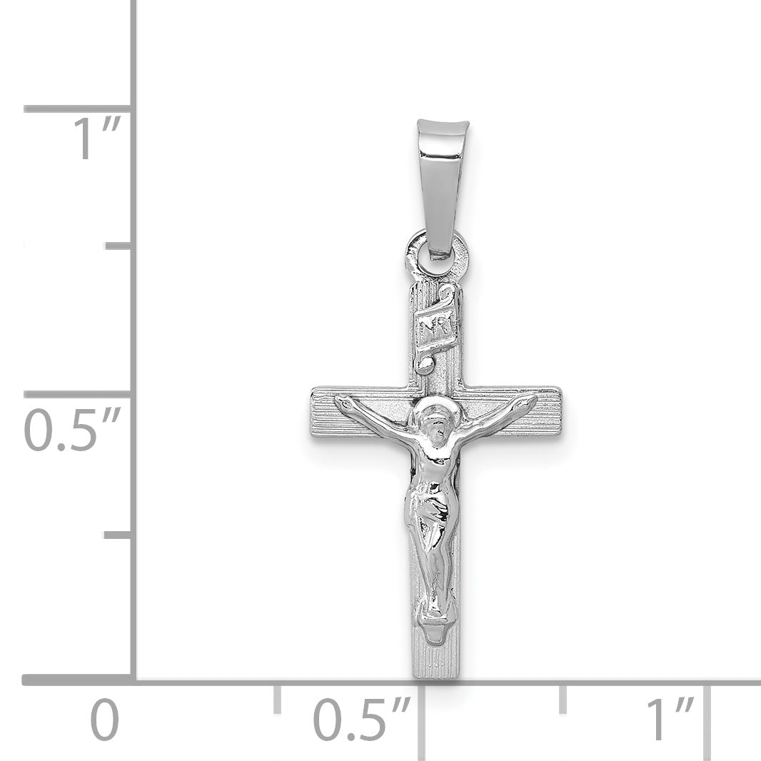 14k White Gold INRI Crucifix Charm XR501