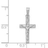14k White Gold INRI Crucifix Charm XR501