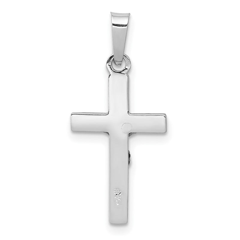 14k White Gold INRI Crucifix Charm XR501