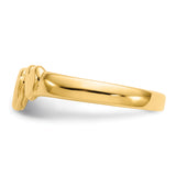 14k Polished Adjoining Hearts Ring K5744