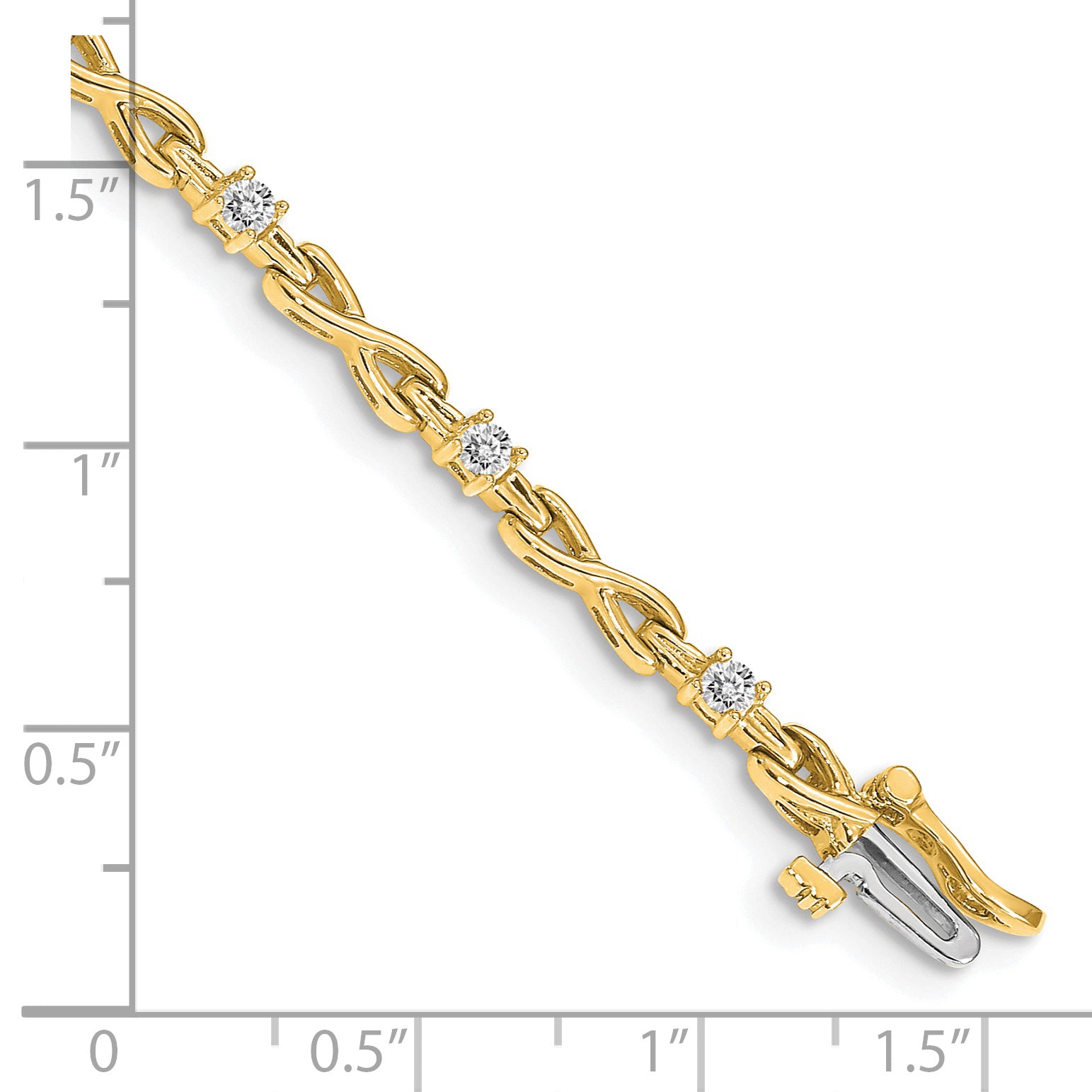 14k Complete 1/2 carat Round A Diamond 4-prong X-design 7 inch Tennis Bracelet X2106A