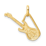 14K Brushed and Diamond-cut Electric Guitar Pendant D4622