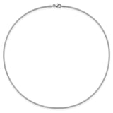 14k White Gold Polished 1.4mm 16 inch Round Omega Necklace OM2W