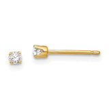 14k 2.25mm Round CZ Stud Earrings XD1CZ