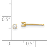 14k 2.25mm Round CZ Stud Earrings XD1CZ