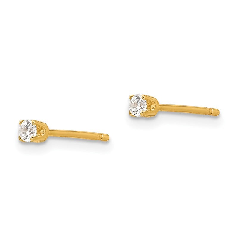 14k 2.25mm Round CZ Stud Earrings XD1CZ