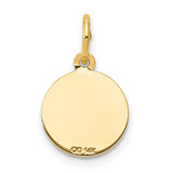 14k Polished and Satin Solid HOLY COMMUNION Round Disc Charm XAC710