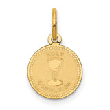 14k Polished and Satin Solid HOLY COMMUNION Round Disc Charm XAC710