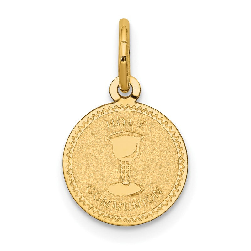 14k Polished and Satin Solid HOLY COMMUNION Round Disc Charm XAC710