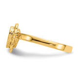 14k 7.0x6.5mm Open Back Heart Signet Ring CH200
