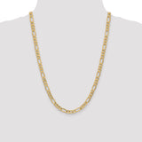 14K 26 inch 6.25mm Semi-Solid Figaro with Lobster Clasp Chain BC96