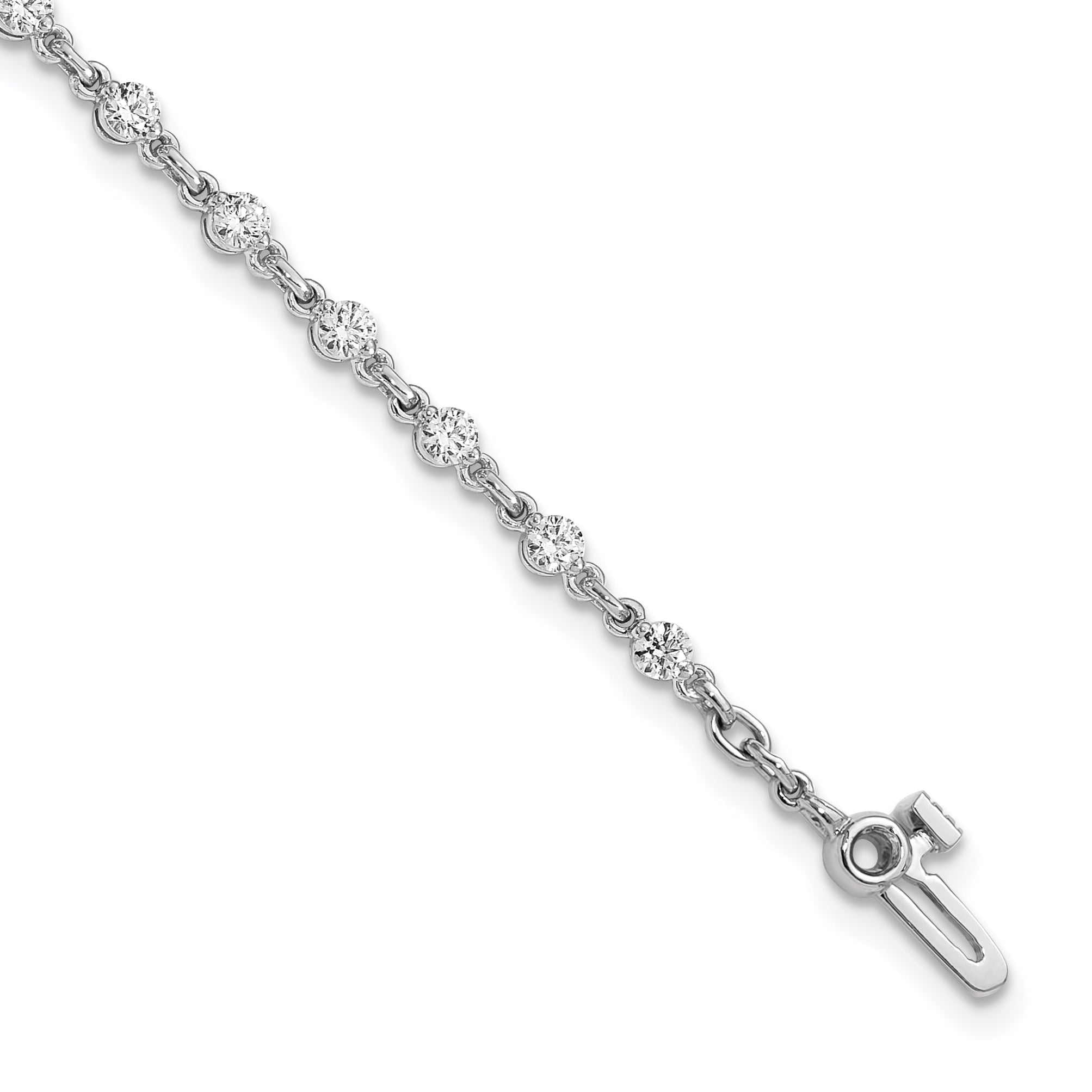 14k White Gold Complete 1.4 carat Round A Diamond 2-prong 7 inch Tennis Bracelet X10017WA