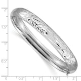 14k 5/16 White Gold Florentine Engraved 8.00mm Hinged Round Bangle Bracelet WFE5/16