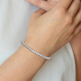 14k White Gold Complete 4.65 carat Round A Diamond 4-prong 7 inch Tennis Bracelet X734WA