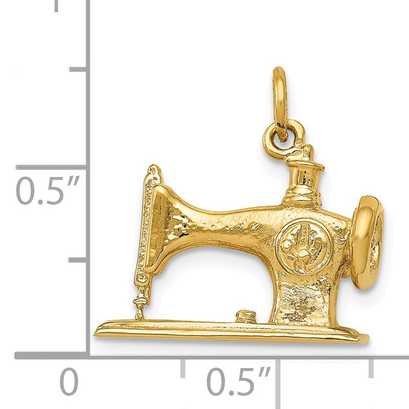 14K  3-D Antique Sewing Machine Charm A1212