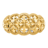 14K Diamond-cut Scalloped Edge Pattern Dome Ring K4620